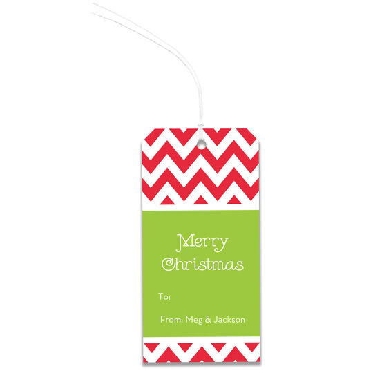 Chevron Holiday Large Hanging Gift Tags